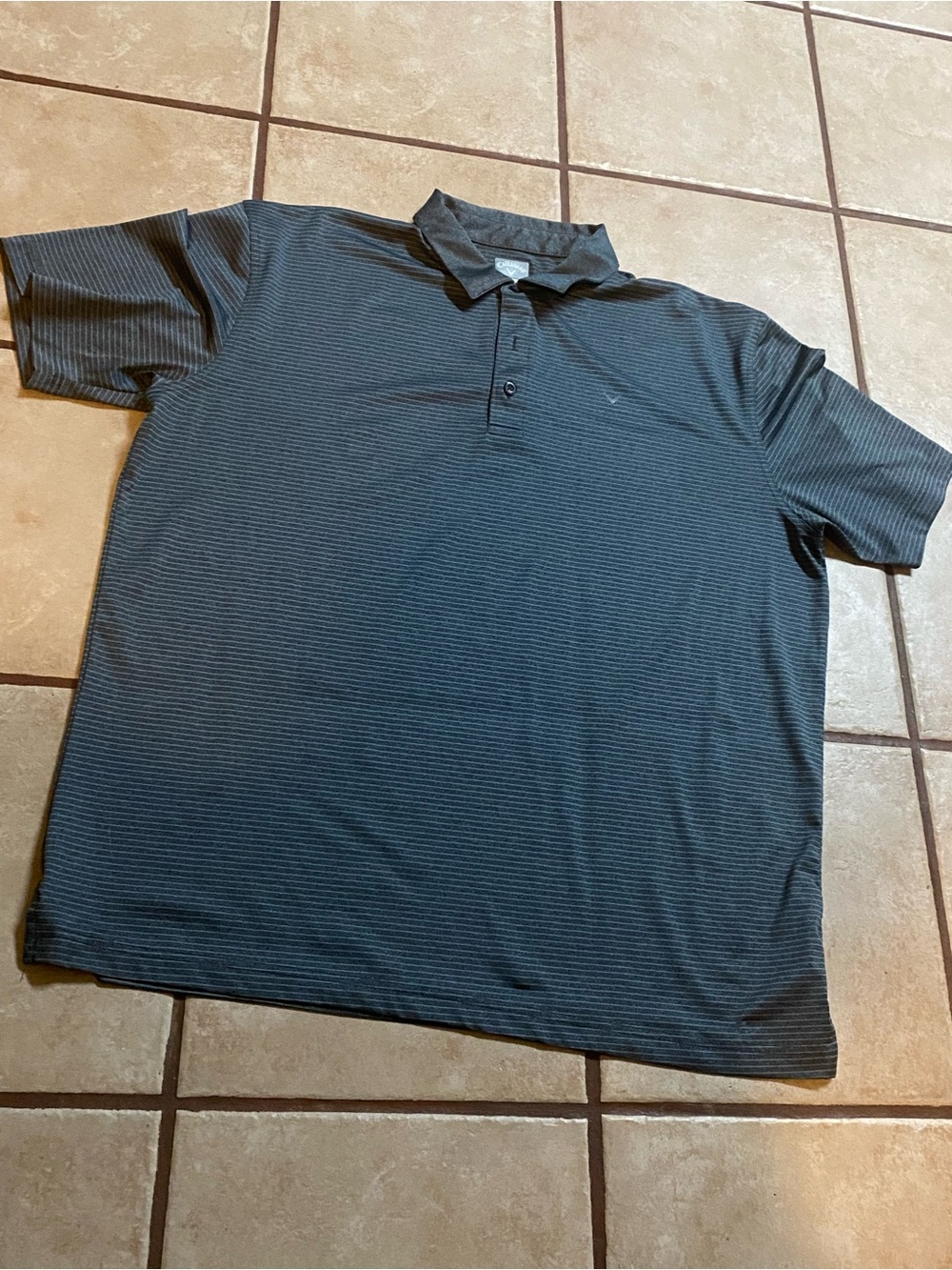 (A46) Men's Grey Striped Golf Polo Polo Shirt Size XL by Callaway